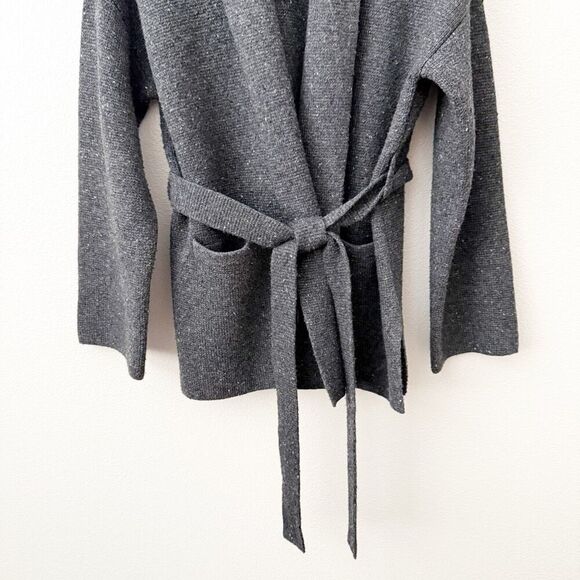 MADEWELL | Donegal Tie-Waist Cardigan Sweater "Thunder" Gray Wool Blend | Medium - Picture 4 of 9